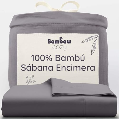Bambaw Sabanas De Bambú Cama 90 105, 180x290 Cm, Sábanas Térmicas Para Todo El Año, Sabana Encimera Bambu, Ropa De Cama Suave, Antiácaros Y Termorreguladora Gris Oscuro Bambaw Sabanas De Bambú Cama 90 105, 180x290 Cm, Sábanas Térmicas Para Todo El Año, Sabana Encimera Bambu, Ropa De Cama Suave, Antiácaros Y Termorreguladora Gris Oscuro
