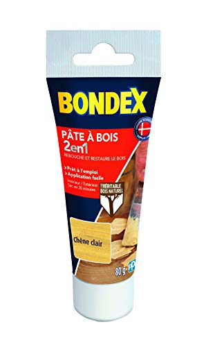 Bondex Holzpaste – repariert und repariert Holz – trocken in 30 Minuten – helle Eiche – 80 g