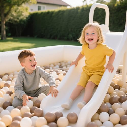 GOGOSO Ball Pit Balls for Toddlers Phthalate-Free BPA-Free Non-Toxic Crush Proof Soft Plastic Play Balls Baby Kids Shape Tent Pool Playhouse Playpen Party Decor,Coffee Brown Beige,200PCS by GOGOSO - Image 7