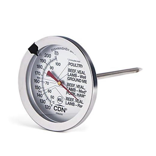 CDN IRM200 ProAccurate Extra Large Dial Meat & Poultry Thermometer, 2", White