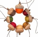 Wool Felted Acorns OR Acorn Ornaments in Fall Colors, Set of 8