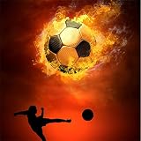 5D Diamond Painting complet kit Rêve de feu de football 45x45cm DIY Broderie Diamant, Peinture Diamant Strass Complet, Kit Diamant Painting pour Adultes toile Artisanat Décor Murale À La Maison