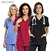 Just Love Women's Scrub Sets Six Pocket Medical Scrubs (V-Neck With Cargo Pant), Fuchsia, Small