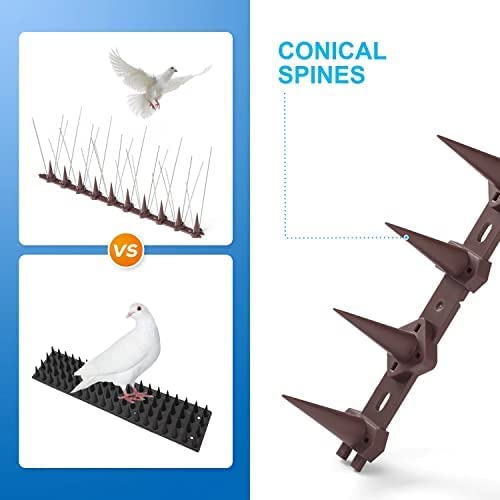 Borhood Bird Spikes, 16 Pack Bird Deterrent Spikes, Bird Repellent Devices Outdoor, Bird Spikes For Pigeons And Other Small Birds, Cats Squirrels Raccoons For Fence Roof Windowsill #TOP1