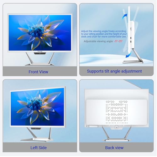 suevery All-in-One PC 21.5 AIO Desktop Computer Core I5, 256G SSD 16G RAM, HD Webcam, Wi-Fi6, 1080P Gaming All in One 22\" FHD Business Display for Home Office with Keyboard & Mouse