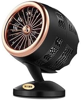 Electric Fan Heater, Portable Desktop Heater, Mini Fan Heater, PTC Fast Heating Thermostat Hot Air, for Desktop Home Office Room (Black Gold)