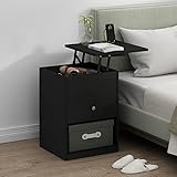 Furinno Jensen Night Stand, Lift-Top Nightstand with Drawer, Bedside Table, End Table, Side Table with Storage...