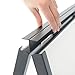 T-SIGN Outdoor A-Frame Sidewalk Sign 22x28 Inch Sandwich Board, Black Coated Steel Metal Double-Sided, Heavy Duty Slide-in Folding Frame Sign Holder, 2 Corrugated Plastic Poster Boards, Display Stand