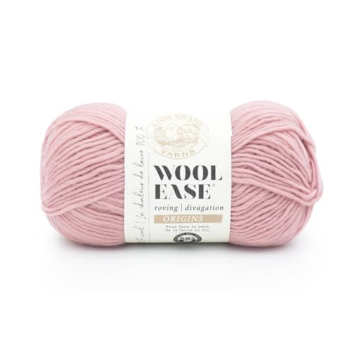 Image of Lion Brand Yarn, Wool-Ease Roving Origins Yarn, Blush, Pink, 1 Pack