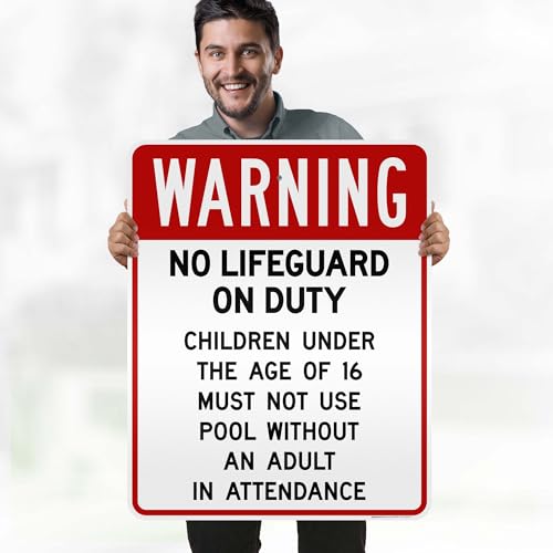 Señal Warning No Lifeguard On Duty 24x30 pulgadas miniatura 2
