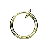 Taffstyle Piercing Fake Ring Tribal Klemmring Septum Tragus Helix Nase Lippe Ohr Hoop Clip Ear Cuff Nasenring Nasenpiercing Ohrpiercing Gold