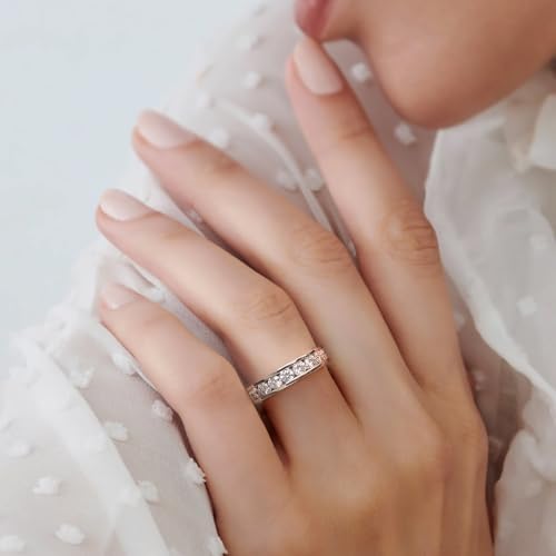 Moissanite Eternity Ring for Women 2cttw D Color 925 Sterling Silver Wedding Band Rings for Women2
