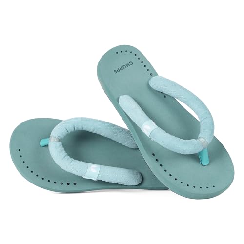 Image of CHUPPS Plush Beige Drift Orthopedic Slippers | Soft Footpharma Footbed | Breathable Ventilation Holes | Lightweight Flip Flops | Anti-Skid Chappals for Everyday For Womens