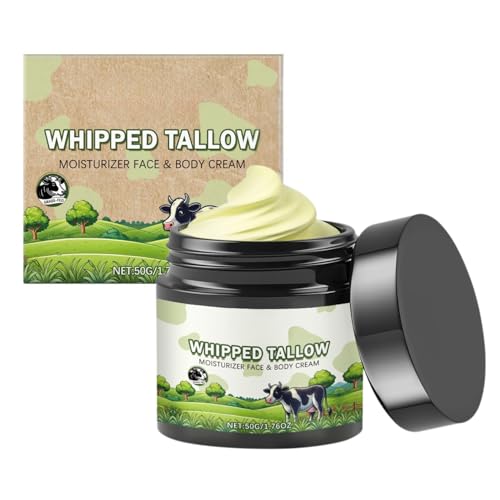 Grass Fed Beef Tallow Face Cream | Beef Tallow Moisturiser | Deeply Nourishing, Non-Greasy Formula | Improves Skin Barrier, Lasting Hydration | For All Skin Types | With Glycerin & Petroleum Jelly