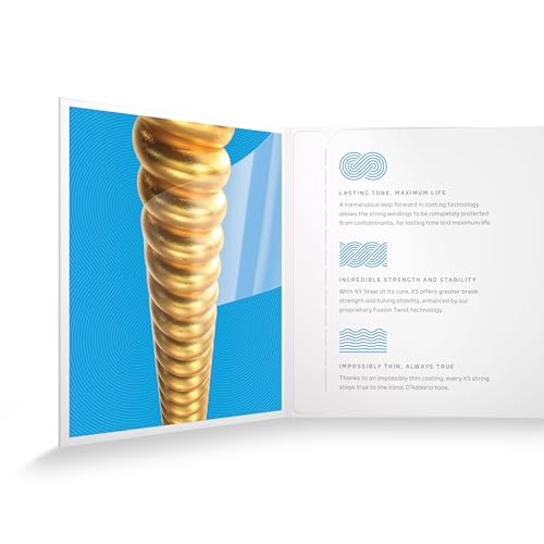 d39addario acoustic guitar strings xs 8020 bronze coated xsabr1253 light gauge 12-53 6-string set pack of 1