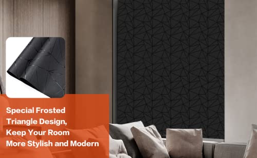 Viseeko Total Black Window Film Decorative Darkening Static Clings Sun Blocking 100% Privacy Non-Adhesive Removable Glass Door Sticker Day Sleep 17.5 X 78.7 Inches #TOP6