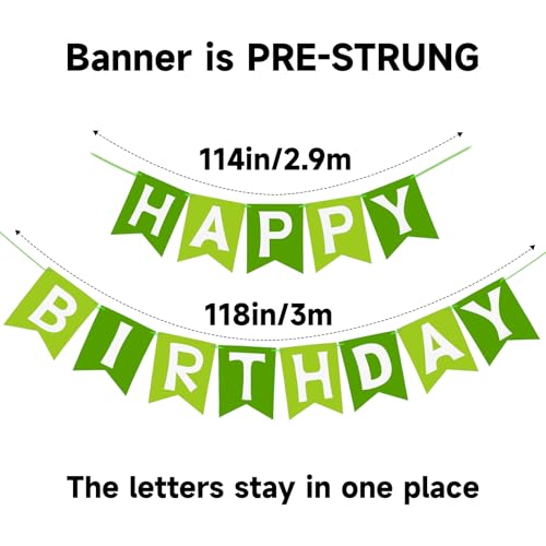 Image of Happy Birthday Banner Party Banner NO DIY Birthday Sign Green