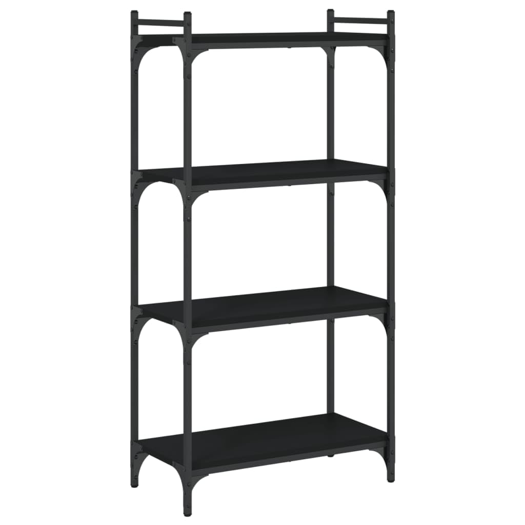 vidaXL Libreria a 4 Ripiani Nera 60x30x120 cm in Legno Multistrato