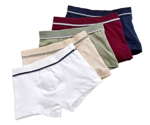 Garçons Boxers Briefs,Coton Enfants sous-vêtements Shorts Briefs, Lot de 5 sous-vêtements de Garçon Boxer Slip en Coton Culotte Pantalon 2-20 Ans(Couleur...