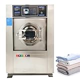 TECHTONGDA Industrial Laundry Washing Machine 44lb Automatic Washing Machine Washing Dehydrating Drying 3in1 Commercial Washer Three-phase 208V