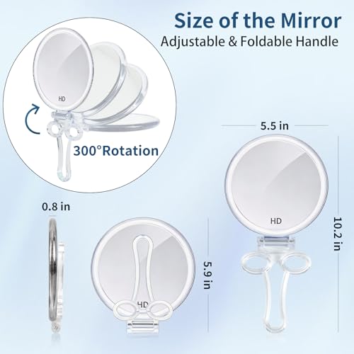 Magnifying Hand Mirrors with Handle - image 6