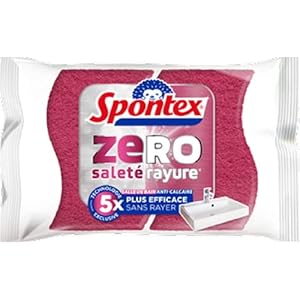Spontex Spons voor badkamer, 2 sponzen, 5 x efficiënter zonder krassen – anti-kalk