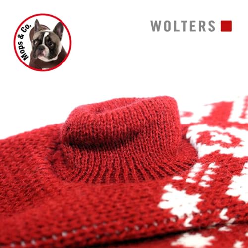 Wolters Norweger Pullover für Mops&Co., Größe:30 cm, Farbe:rot/Weiss