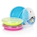 (Set of 3) Microwave Food Storage Tray Containers - 2 Section / Compartment Divided Plates w/ Vented Lid