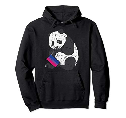 Panda Bear Bisexual Pride Flag LGBTQ Bi Animal Lover Gift Pullover Hoodie