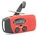 【Aivica-088】 7400mWh NOAA Weather Radio Emergency Radio Solar, Hand Crank, Type-C USB Charge AM/FM/NOAA Radio 3 LED Flashlight 2000mAh Smart Phone Charger Power Bank(Red)