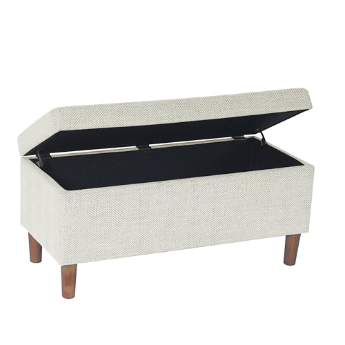 Homepop K8720-F2424 Malmo Decorative Storage Bench -Cream Chevron Woven thumb #4