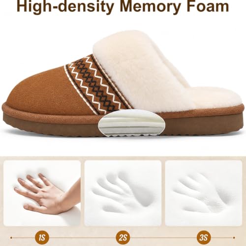 Image of Litfun Women's Fuzzy Memory Foam Slippers Fluffy Winter House Shoes Indoor and Outdoor