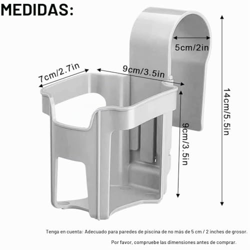 Miniatura 2 de 4 Piezas Soportes Para Bebidas De Piscina, Portavasos De Piscina, Piscina Desmontable Portavasos, Para Colocar Bebidas Y Objetos Pequeños En El Borde De La Piscina Caqui