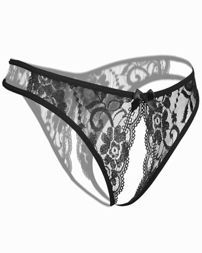 Image of Women Sexy Panties Plus Size Underwear Lace Thongs Low Rise G-String Cheeky Underpants