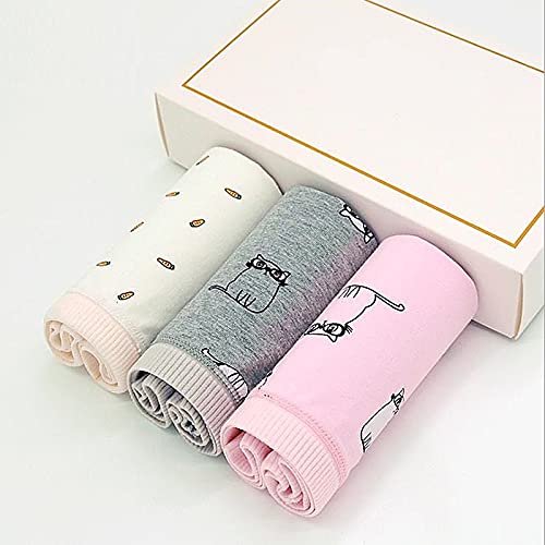 RTYG 3pcs/lot Leak Proof Menstrual Period Panties Women Leakproof Cotton Physiological Underwear Ladies Cartoon Print Briefs Girl 903 (Color : SHFZ-Z04, Size : M)