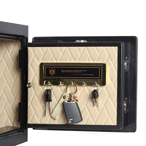 Lovndi Digital Security Safe Box for Home Office-Double Safety Key Lock and Password, Home Safes-0.94 Cubic Feet, Black - Thumbnail 3