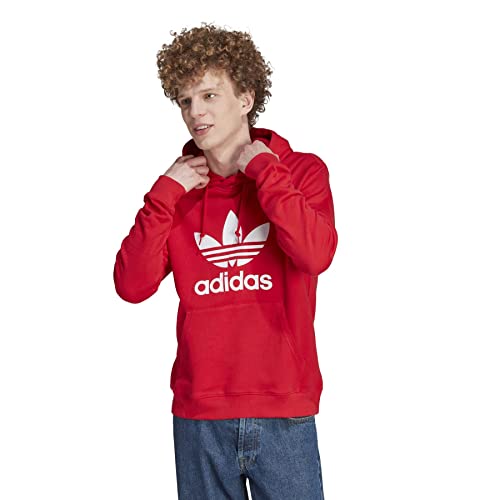 adidas Originals Men's Adicolor Classics Trefoil Hoodie Hooded Sweatshirt, Better Scarlet, M