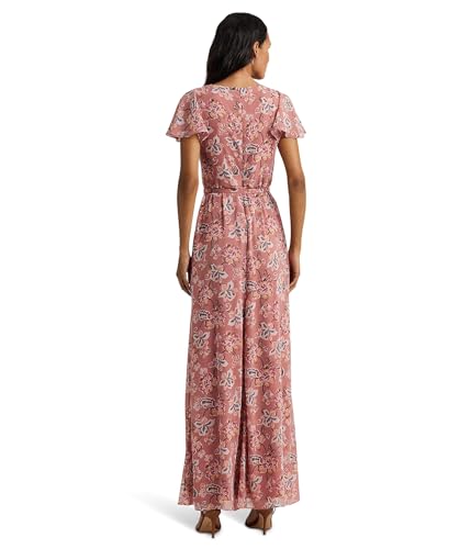 Lauren Ralph Lauren Women's Floral Belted Flutter-Sleeve Gown2