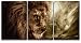 wall26 - 3 Piece Canvas Wall Art - Lion Against Stormy Sky - Modern Home Decor Stretched and Framed Ready to Hang - 24"x36"x3 Panels