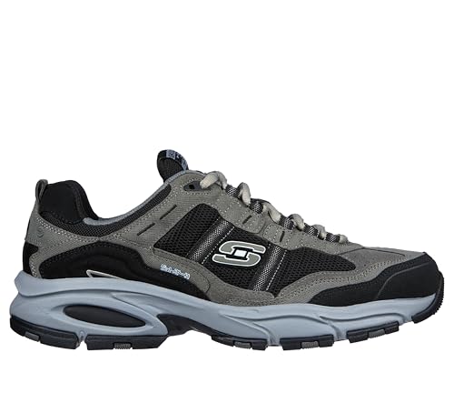 Skechers Sport Men's Vigor 2.0 Trait Memory Foam Sneaker, Charcoal/Black, 8 M US