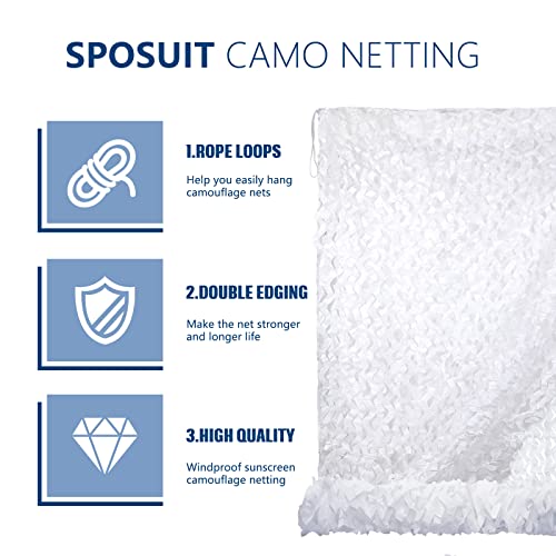Sposuit Camo Netting for Hunting Blinds, Premium Camo Net Bulk Roll, Camouflage Netting for Army Shooting Party Decorations - Image 4