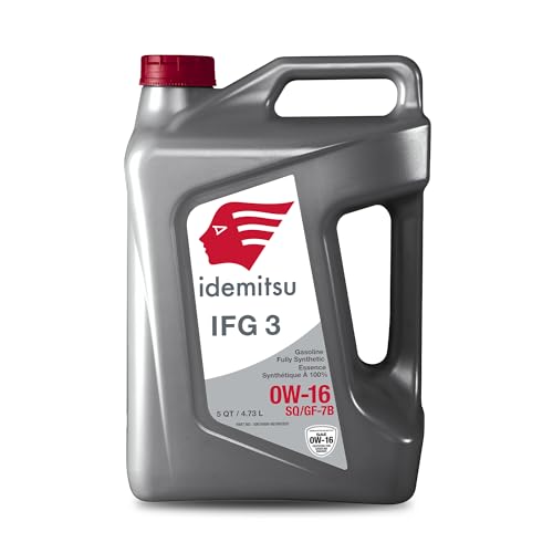 Idemitsu IFG3 0W-16 SP/GF-7B Full Synthetic Motor Oil – 5 Quart | Advanced Fuel Efficiency & Engine Protection | Designed for Hybrid and Gasoline Engines