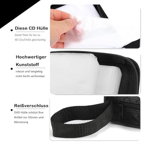 Image of squishy CD Cover Pouch, 40 Capacity Disc Holder for Music Collectors and DJs, Compact DVD Case for Organizing Home Media Collections, Storage Solution for CDs and DVDs (Blue)