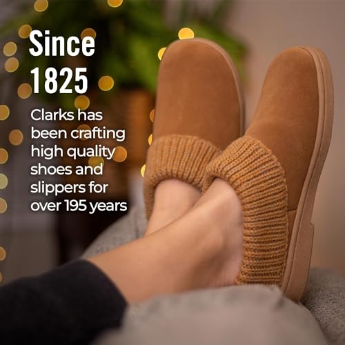 Clarks Clarks Women's Knit Scuff Slipper Mule,Cinnamon,7 M US