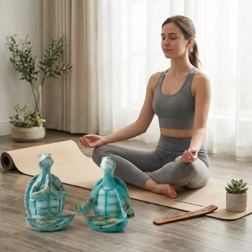 Figura Decorativa Tortuga Yoga Zen para Hogar Costa miniatura 3