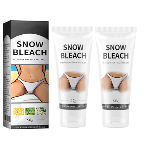 Blanqueador de nieve 2pcs Snow Bleach Cream,Crema Para Aclarar La Piel Para Las Zonas Íntimas,Crema Blanqueadora Íntima para Mujer,Eficaz para Axilas, Zonas Sensibles y Privadas