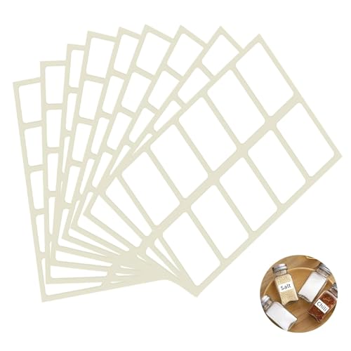 Image of GLUN 200 Piece Self-Adhesive Spice Labels, Waterproof Vinyl White Pantry Labels Stickers for Mason Jar Glass & Plastic Bottles