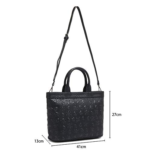 Bolsa couro 3d skull caveira alto relevo city rock