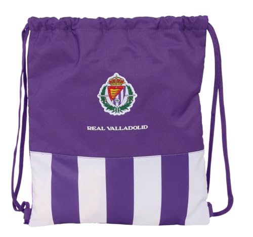 REAL VALLADOLID - Mochila Saco Plano Grande, Mochila, Ideal para Niños de Diferentes Edades, Cómoda y Versátil, Calidad y Resistencia, 35x40 cm