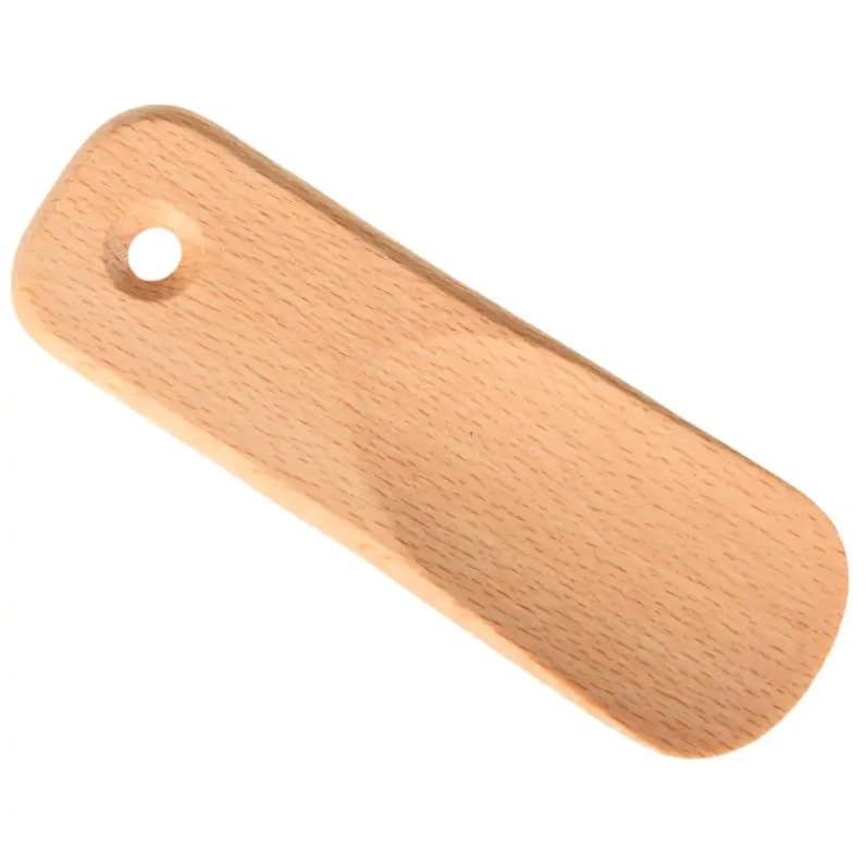 Wooden World - Drewniana łyżka do butów kompaktowa mała do torebki i na wyjazdy turystyczna wersja kieszonkowa - 12 cm